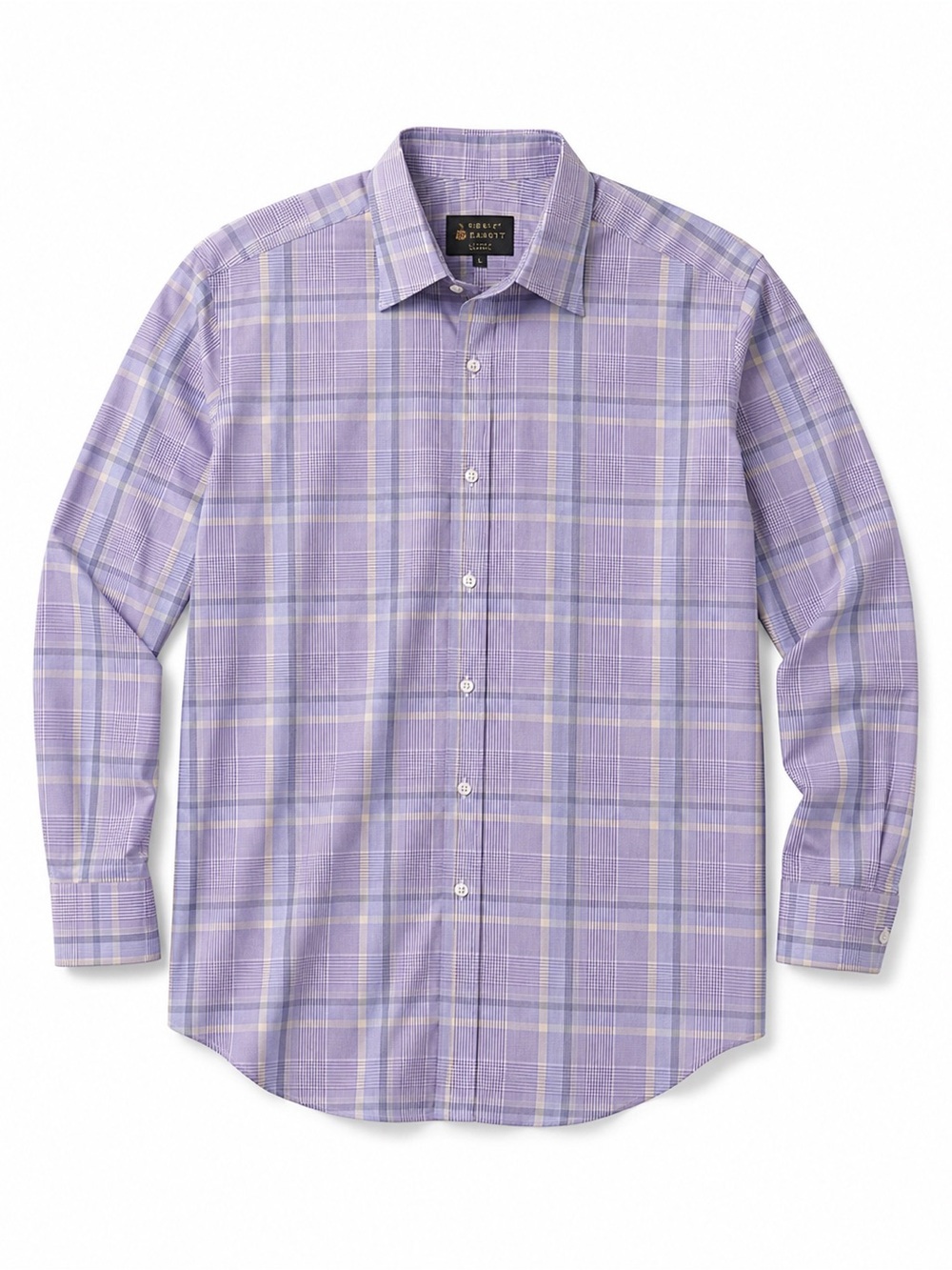 Robert Talbott Mens Button Down Shirt Large Purple Plaid 100% Cotton Made in USA